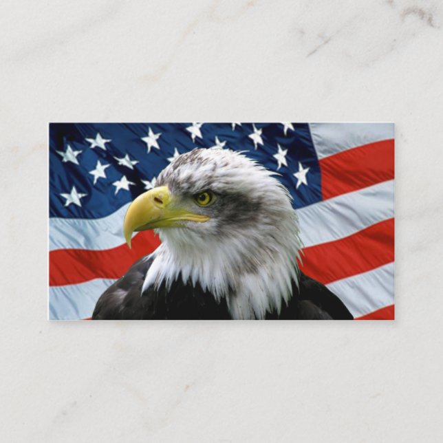 Bald Eagle American Flag Business Card (Front)