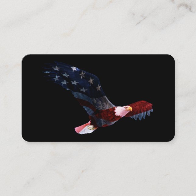 Bald Eagle American Flag Business Card (Front)