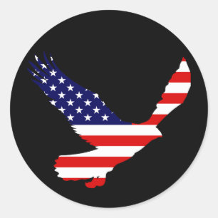 Bald Eagle American Flag Classic Round Sticker