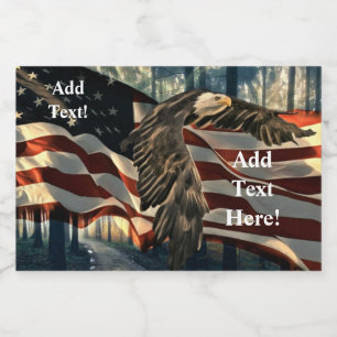 Bald Eagle American Flag Country Road Food Label