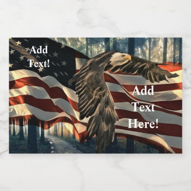 Bald Eagle American Flag Country Road Food Label (Single Label)