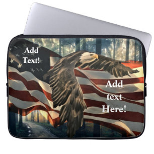 Bald Eagle American Flag Country Road Laptop Sleev Sleeve