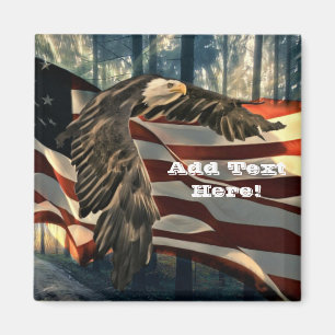 Bald Eagle American Flag Country Road Magnet