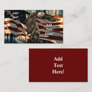 Bald Eagle American Flag Country Road Referral Car Card