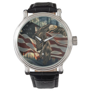 Bald Eagle American Flag Country Road Watch