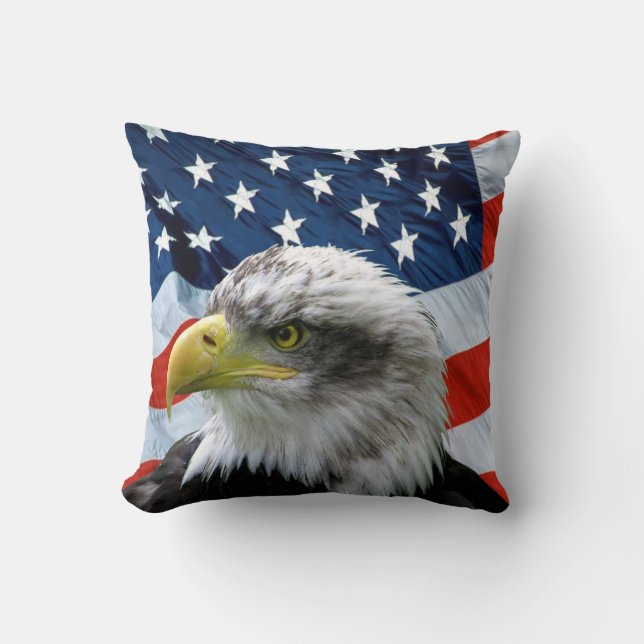 Bald Eagle American Flag Cushion (Front)