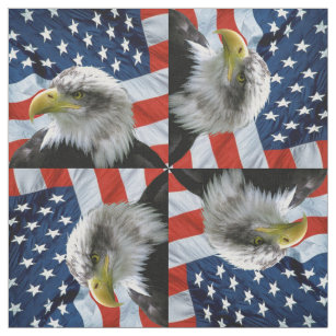 Bald Eagle American Flag Fabric