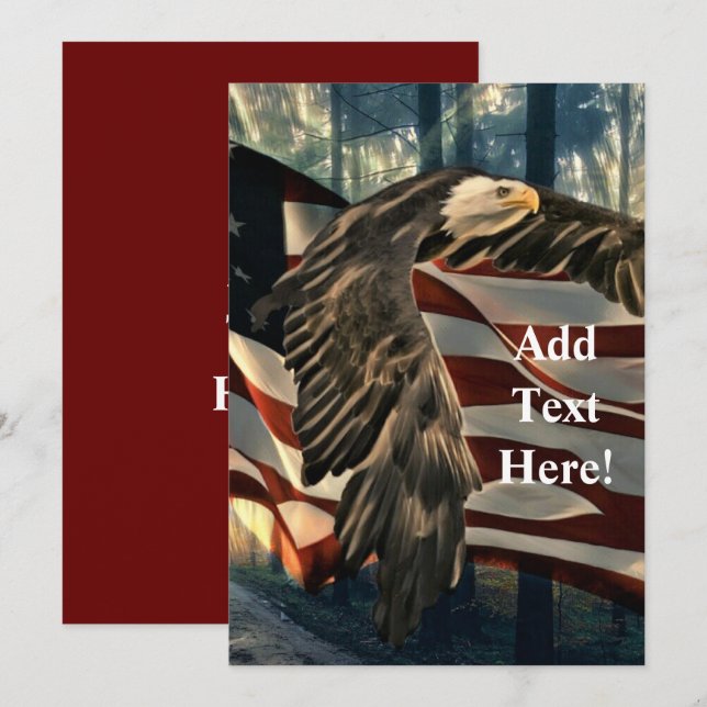 Bald Eagle American Flag Invitation (Front/Back)