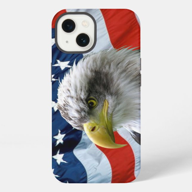 Bald Eagle American Flag iPhone Case (Back)