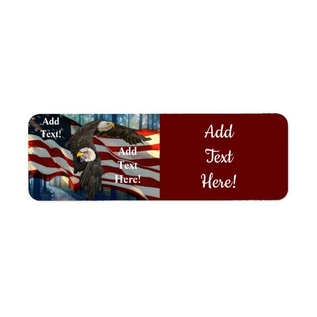 Bald Eagle American Flag Label (Front)