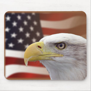 Bald Eagle & American Flag Mouse Mat