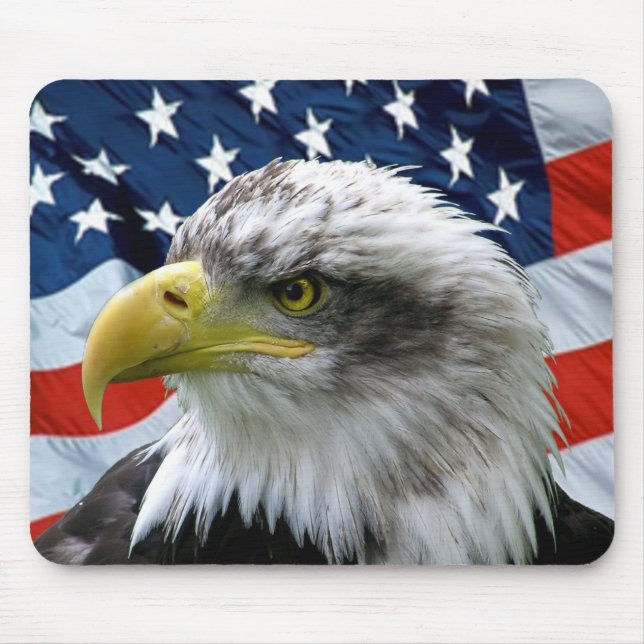 Bald Eagle American Flag Mousepad (Front)