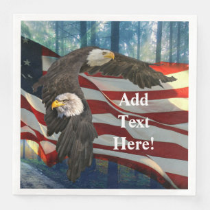 Bald Eagle American Flag Napkin