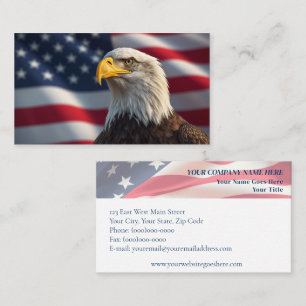 Bald Eagle & American Flag Patriotic Business Card