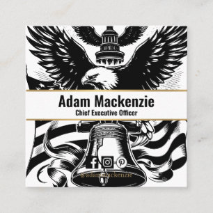 Bald Eagle American Flag Patriotic Business Card