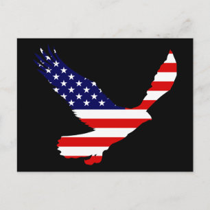 Bald Eagle American Flag Postcard