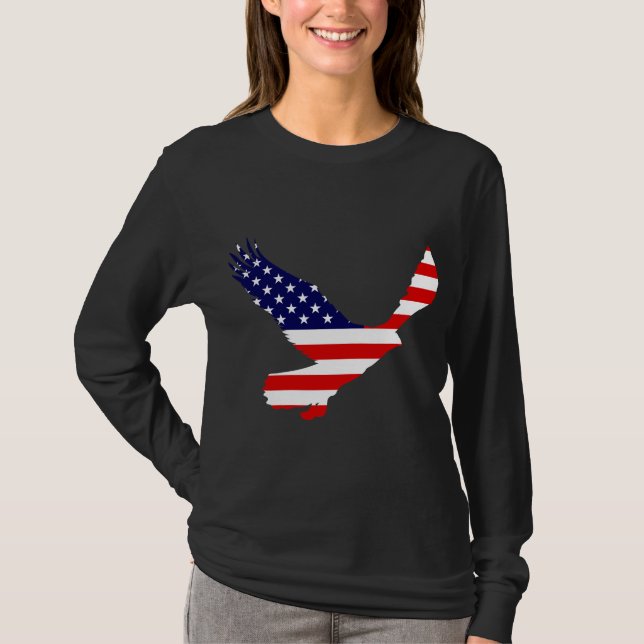Bald Eagle American Flag T-Shirt (Front)
