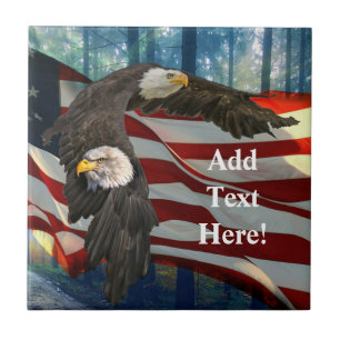 Bald Eagle American Flag Tile