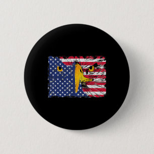 Bald Eagle American Flag USA 4th Of July 6 Cm Round Badge