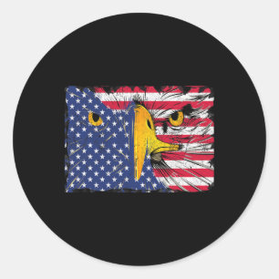 Bald Eagle American Flag USA 4th Of July  Classic Round Sticker