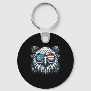 Bald Eagle American Usa 4th Of July Patriotic Funn Key Ring