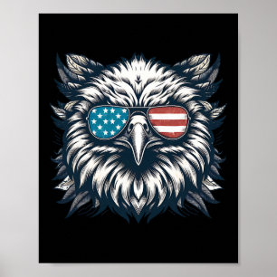 Bald Eagle American Usa 4th Of July Patriotic Funn Poster