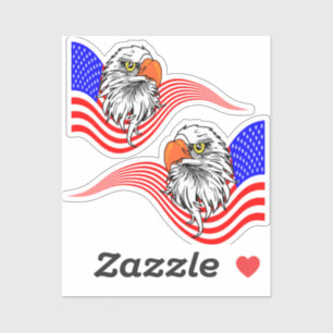 Bald Eagle American USA Flag Patriotic Art  