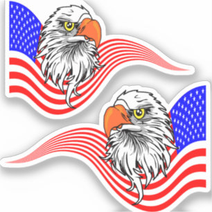 Bald Eagle American USA Flag Patriotic Art  