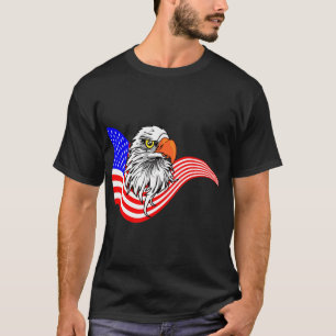 Bald Eagle American USA Flag Patriotic Art T-Shirt