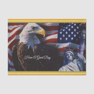 Bald Eagle an Statue of Liberty an American flag Tissue Paper