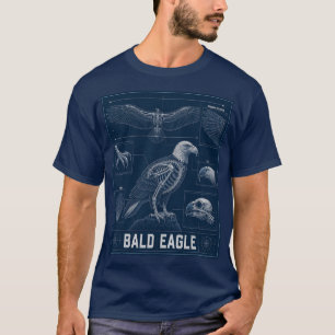 Bald Eagle Anatomy Blueprint T-Shirt