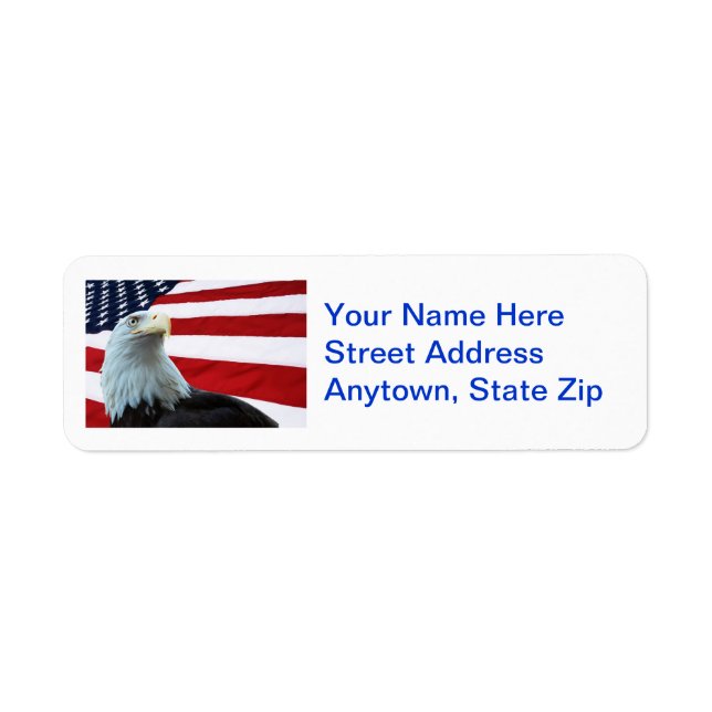 Bald Eagle And American Flag Address Labels (Front)