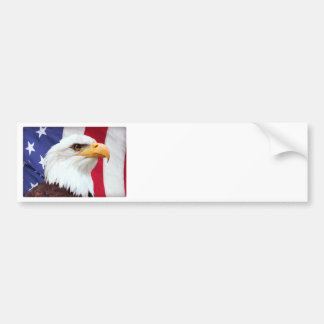 Bald Eagle and American Flag Bumper Sticker