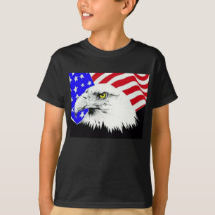 Bald Eagle and American Flag T-Shirt