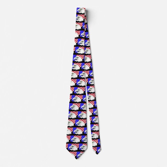 Bald Eagle and American Flag Tie (Front)