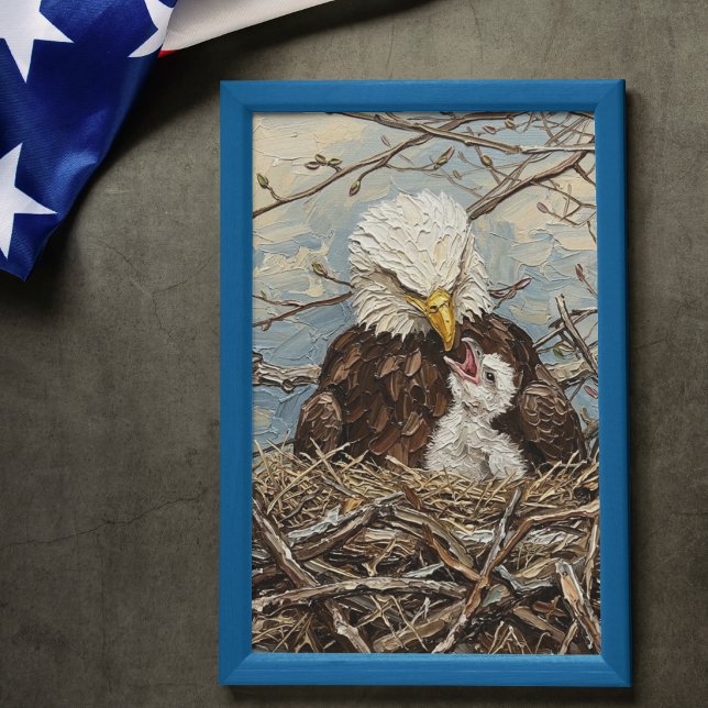 Bald Eagle and Eaglet Nest Art Poster (Creator Uploaded)