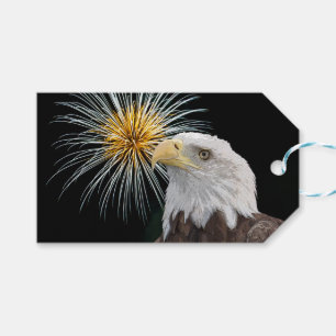 Bald Eagle and Fireworks Gift Tags