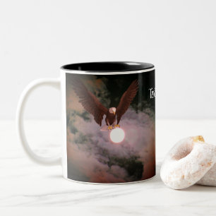Bald Eagle and Full Moon Fantasy Personalized  Two-Tone Coffee Mug