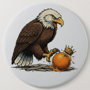 Bald Eagle and Orange  6 Cm Round Badge