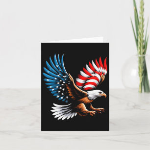 Bald Eagle And Patriotic American Flag 4th Of July Card