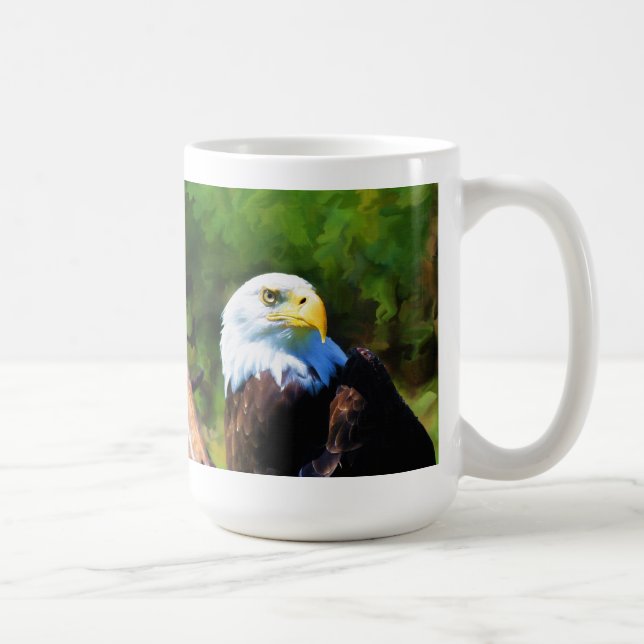 Bald Eagle and Sunlight Wildlife Art Coffee Mug (Right)