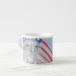 Bald Eagle and the American Flag Espresso Cup