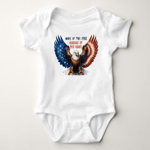 Bald Eagle and Vibrant Stars and Stripes Baby Bodysuit