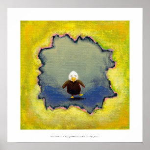 Bald eagle art wobbly baby learning empowerment poster