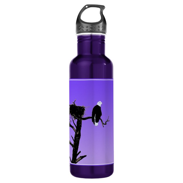 Bald Eagle at Sunset  - Original Wildlife Art 710 Ml Water Bottle (Front)
