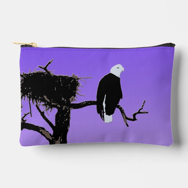 Bald Eagle at Sunset  - Original Wildlife Art Accessory Pouch (Front)