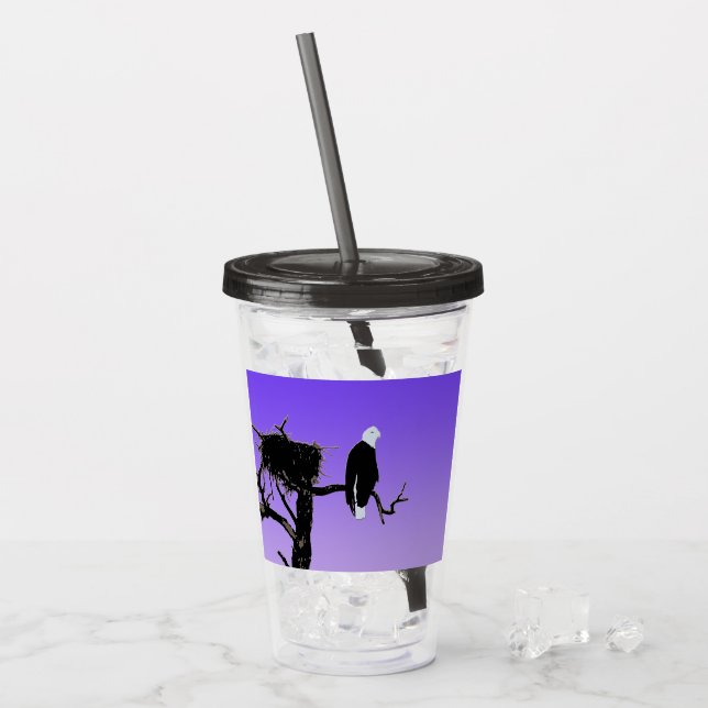 Bald Eagle at Sunset  - Original Wildlife Art Acrylic Tumbler (Front Ice)