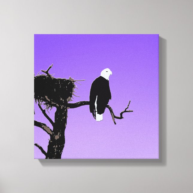 Bald Eagle at Sunset  - Original Wildlife Art Canvas Print (Front)