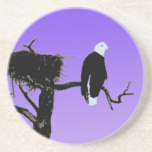Bald Eagle at Sunset  - Original Wildlife Art Coaster