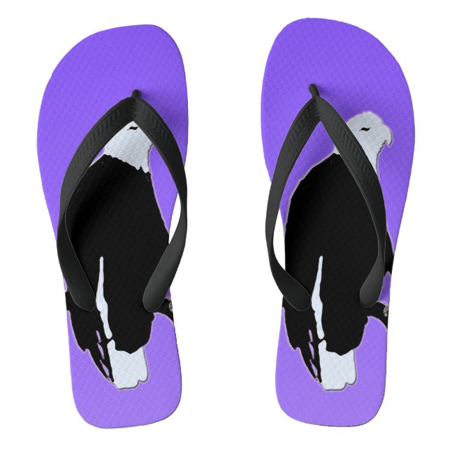 Bald Eagle at Sunset  - Original Wildlife Art Flip Flops (Footbed)